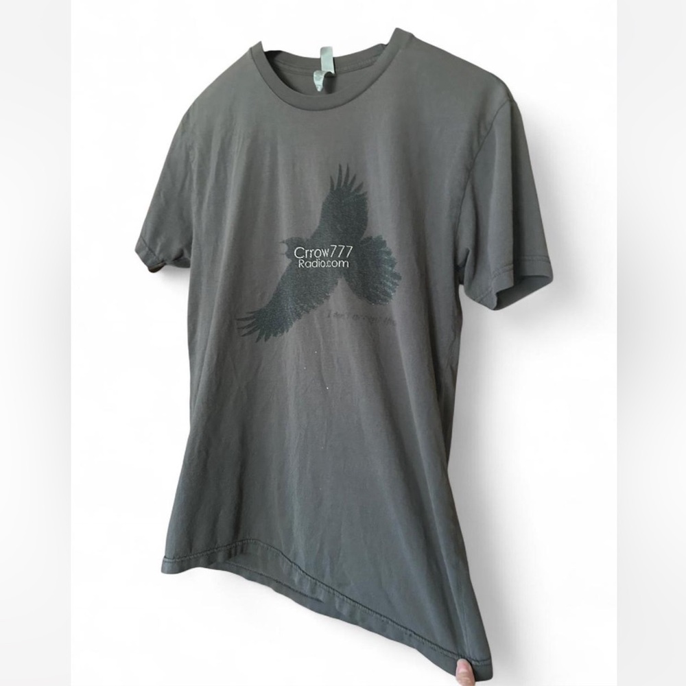 Next Level Apparel Gray Crewneck Tee with Crow Graphic